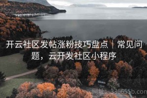 开云社区发帖涨粉技巧盘点｜常见问题，云开发社区小程序