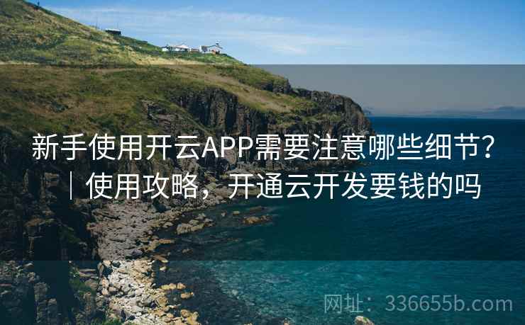 新手使用开云APP需要注意哪些细节？｜使用攻略，开通云开发要钱的吗
