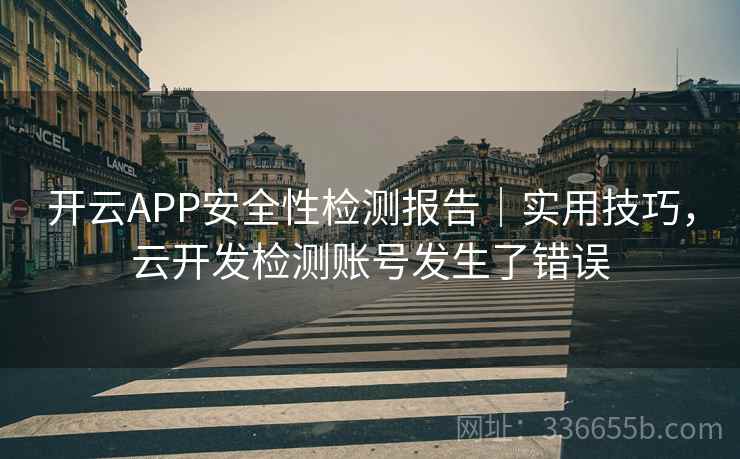 开云APP安全性检测报告｜实用技巧，云开发检测账号发生了错误