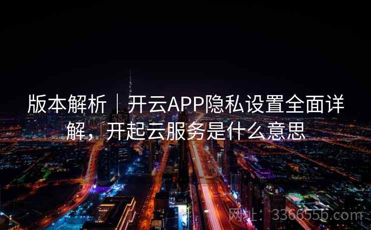 版本解析｜开云APP隐私设置全面详解，开起云服务是什么意思